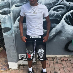 Baggy 100% tinh khiết bông đau khổ tùy chỉnh trên tất cả các màn hình <span class=keywords><strong>in</strong></span> ấn cắt Mens Bling Rhinestone cổ điển Boxy phù hợp với áo - Product Image 5