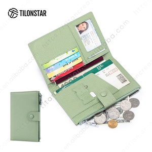 TILONSTAR TPW108P Logotipo personalizado Slim Pebbled Passport Cover Cuero real Personalizado Travel Passport Holder Cartera para mujer - Product Image 6