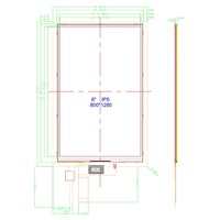 Modul LCD TFT ILI Brand 8 Inch Wide Temperature 800x1280 MIPI DSI dengan IC Driver ILI9881, Tampilan Industri 20 hingga 70 Derajat Celcius