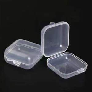 Mini Pp Square Plastic Storage <b>Box</b> <b>With</b> <b>Lid</b> For Jewelry Fishing Hooks Components Transparent Single Compartment - Product Image 3