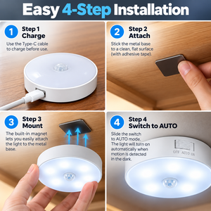 LED Motion Sensor Ceiling Light 6000K Cool <b>White</b> PIR Sensor Flush Mount Ceiling Lamp for Hallway Stairway Closet - Product Image 3