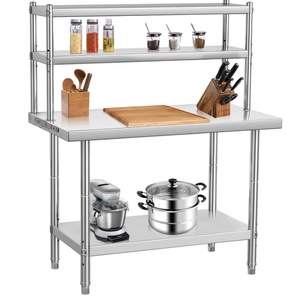 High <strong>Quality</strong> Stainless <strong>Steel</strong> Prep Table Workbench with <strong>Shelving</strong> Self-Cleaning Coating for Restaurant Commercial Kitchen - Product Image 2