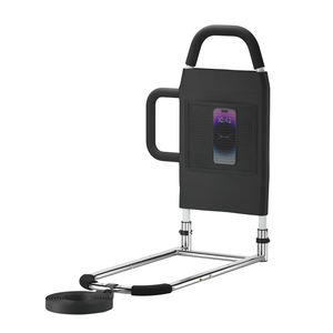 Barre de <span class=keywords><strong>lit</strong></span> double pour la sécurité des personnes âgées - Barres de <span class=keywords><strong>lit</strong></span> avec poignée réglable en hauteur - Barre d'assistance au <span class=keywords><strong>lit</strong></span> avec poche de rangement - Product Image 1