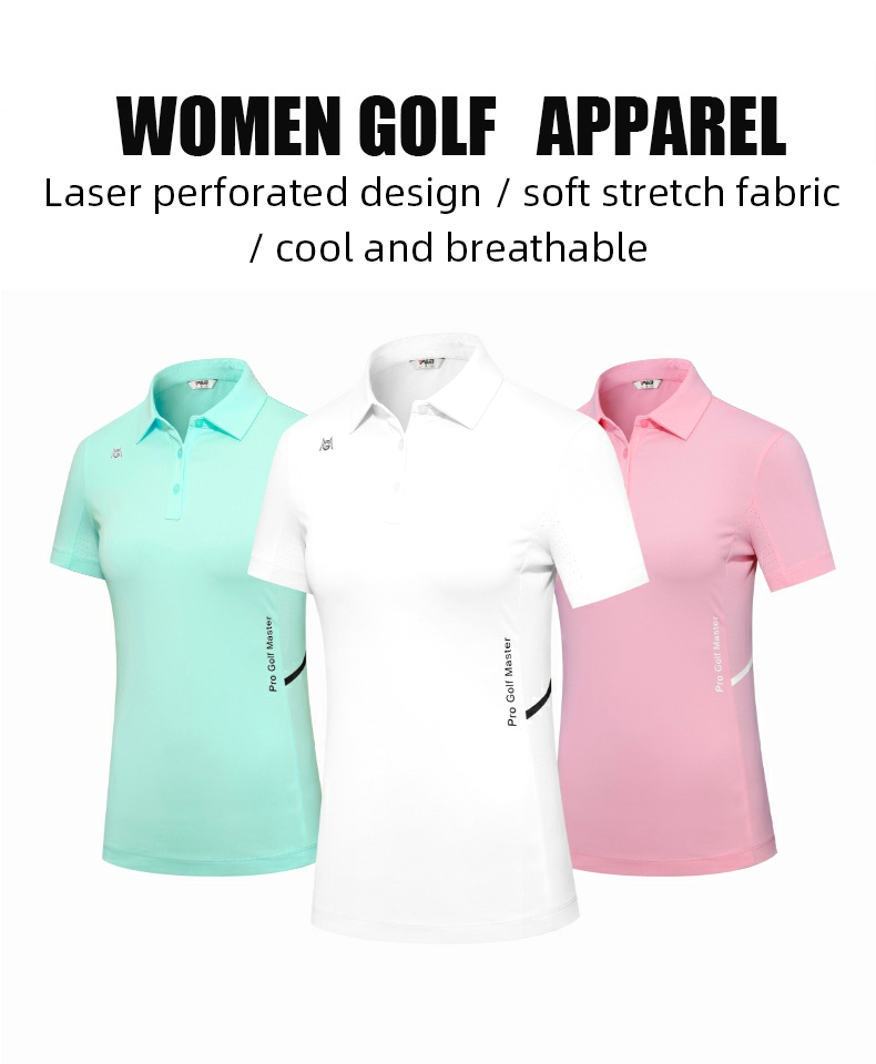 PGM YF561 Custom Breathable Short Sleeve Golf POLO Ladies Golf Shirts pgm-yf561-custom-breathable-short-sleeve-golf-polo-ladies-golf-shirts