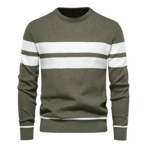Maglione Casual da Uomo Autunno/Inverno a Righe, Caldo Pullover con Collo Tondo, Taglia Europea, Maglieria Disponibile - Product Image 5