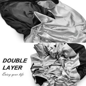 <span class=keywords><strong>Bonnet</strong></span> en Soie Personnalisé avec Logo pour Dormir, Double Couche, Réglable, en <span class=keywords><strong>Satin</strong></span>, Réduit la Frottement, Prévient les Frisottis, Cheveux Bouclés, OEM - Product Image 2