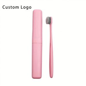 OEM Customized Eco Friendly Wheat Straw Toothbrush with Charcoal Bristles and Travel Case for Corporate <b>Gifts</b> - Product Image 2