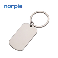 Porte-clés gravés par impression promotionnelle de souvenir sur mesure Porte-clés en métal blanc de laser