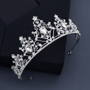 Diadème couronne diadème de mariage, coiffe reine en cristal, <span class=keywords><strong>rouge</strong></span> strass, coiffure, - Product Image 2