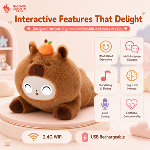 ตุ๊กตาคาปิบาร่านุ่มนิ่มขนาดใหญ่ สีส้ม 3 แบบ AI รุ่น ChatGPT Encyc Voice Clone ความจำระยะยาว 50+ ภาษา รองรับ 2.4G WiFi - Product Image 2