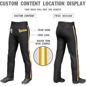 Pantalones de Béisbol Personalizados de Longitud Completa, Cintura Alta, Rayas Tejidas, Texto o Logotipo Personalizado, Talla Adulto, Transpirables, Deportivos, para Hombre - Product Image 4