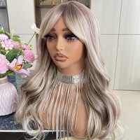 Tête de mannequin féminin en plastique à prix de gros, avec perruque réaliste et support de maquillage, style 24x40x48cm