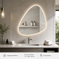 Miroir LED mural de forme irrégulière, design moderne, intelligent, haute définition, lumineux, luxueux, à commande tactile