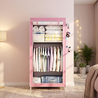 Armoire de rangement portable au design moderne avec cadre robuste pour vêtements, idéale pour la famille