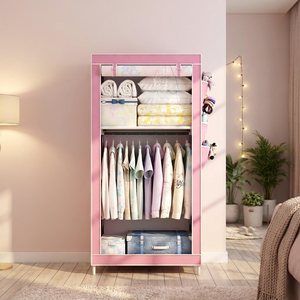 Organizador de Ropa Portátil de Diseño Moderno <span class=keywords><strong>con</strong></span> Estructura Resistente, <span class=keywords><strong>Armario</strong></span> de Almacenamiento Tipo C para la Familia - Product Image 1