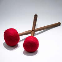 Ensemble de marteaux pour bols chantants de plusieurs tailles, avec têtes en bois, feutre de laine, daim et silicone, pour bols tibétains en cristal et guérison sonore