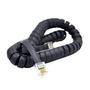 Cable de auricular de teléfono RJ12 6P6C Cable rizado de teléfono en espiral modular