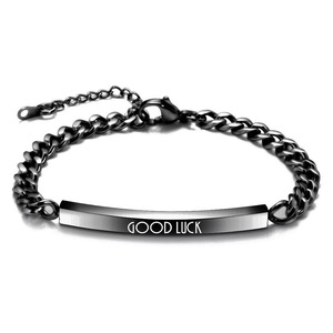 Pulsera de Cadena de Acero Inoxidable con Grabado Láser de 7 mm, Amuleto de Buena Suerte para Mujer, Regalo de Joyería - Product Image 5
