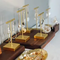 כסף T-בר תליית עגילי דוכן תצוגת תכשיטי Rack מחזיק מתכת זהב עגיל תצוגת Stand עבור תכשיטי חנות