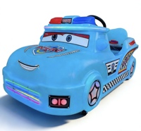 Machine de jeu d'arcade à monnayeur pour enfants, voitures tamponneuses bleues en forme de dessin animé
