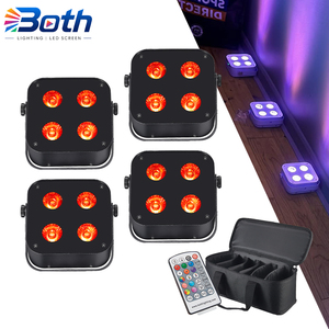 4pcs with bag <b>Wireless</b> Battery IR4 Stage <b>Light</b> 4X12W RGBWA UV LED Par Fixture for Club Banquet and Performance - Product Image 1