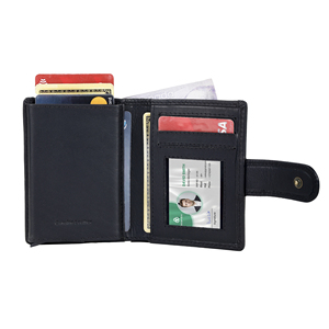 Portefeuille porte-cartes en cuir et aluminium avec système de tirage, fabrication haut de gamme et personnalisation de marque disponible, vente en gros - Product Image 5