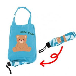 Paraguas Plegable de 3 Secciones con Logotipo Personalizado Impreso, con Bolsa de Compras para Viaje, Resistente a los Rayos UV y Protección Solar, Venta al Por Mayor - Product Image 1