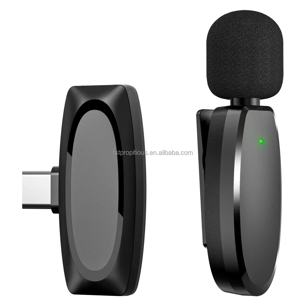 Grosir mikrofon nirkabel OEM 2.4g, mikrofon profesional uhf tanpa kabel lavalier untuk iPhone iPad