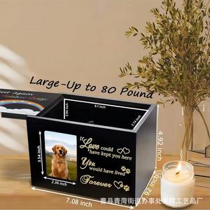 Vintage wooden pet urn with photo frame, pet funeral supplies, urn storage <b>box</b>, wooden pet <b>memorial</b> <b>box</b> - Product Image 1