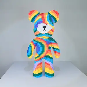 Bearbrick Micro Blocos de Construção DIY Montagem Pintura Urso Modelo 3D Blocos de Construção Brinquedo para Presente 4800pcs