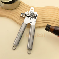 Ouvre-boîte manuel multifonction robuste en acier inoxydable, ouvre-bocaux et ouvre-bouteilles, gadget de cuisine domestique, vente en gros