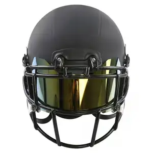 アメリカンフットボールヘルメット用の飛散防止ミラーゴールドアメリカンフットボールバイザーシールド
