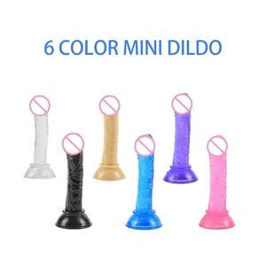 Mini gode en cristal de gelée à vendre chaud, jouet sexuel en silicone, pénis, bite avec ventouse - Product Image 3