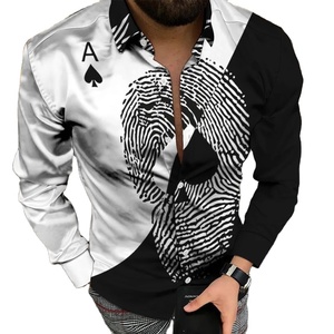 Chemises à manches longues pour hommes de haute qualité, impression numérique, mode pour hommes, vente en gros OEM/ODM - Product Image 1