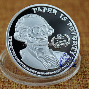 Paper Is Poverty Coin Moneda de token de alta calidad chapada en plata - Product Image 2