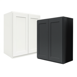 Armoire murale en bois de style Shaker Alliance Building Materials, 24-36 pouces de largeur, 30-36 pouces de hauteur, armoire de cuisine moderne RTA prête à assembler - Product Image 1