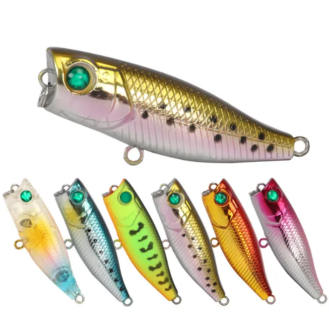 40mm 3g 10 colors Fishing Lures Saltwater Freshwater Trout Bass Salmon Fishing Topwater Popper Bait