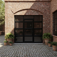 Porte de garage sectionnelle en aluminium avec vitrage intégral, porte de garage automatique transparente pour maison et bâtiment commercial