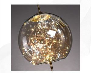 Luminaire suspendu <span class=keywords><strong>LED</strong></span> en verre moderne de luxe, design en forme d'étoile, petit <span class=keywords><strong>lustre</strong></span> élégant pour hôtel, bar, restaurant, fête de mariage - Product Image 4