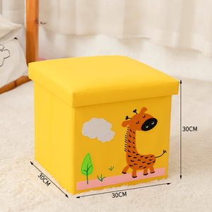 Banc pouf pliant petit repose-pieds tabouret jouet coffre pour chambre salon - Product Image 6