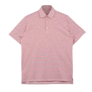 Short-sleeved cotton moisture-absorbent breathable fabric stripe all over custom logo shirts for men