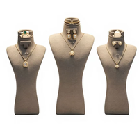 Présentoir buste en microfibre pour bijoux, colliers, boucles d'oreilles et pendentifs – Idéal pour la vente en gros et les comptoirs d'exposition