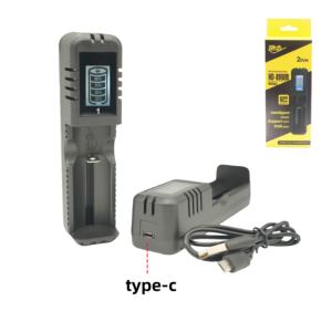 Зарядное устройство <span class=keywords><strong>USB</strong></span> Type-C с ЖК-дисплеем, 1 слот для перезаряжаемой батареи, с фонариком и микрофоном - Product Image 1