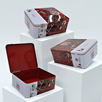 Boîte à Boissons Rectangulaire Portable en Fer Blanc avec Poignée à Loquet, Logo Personnalisé, Étanchéité Optimale, Emballage Recyclable en PP pour Spiritueux et Bière d'Extérieur