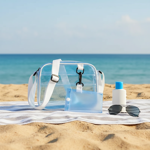 Bolso Bandolera Transparente Impermeable <span class=keywords><strong>para</strong></span> <span class=keywords><strong>Niñas</strong></span>, con Cierre <span class=keywords><strong>de</strong></span> Cremallera <span class=keywords><strong>de</strong></span> Lujo, <span class=keywords><strong>para</strong></span> Uso Diario y Viajes - Product Image 1