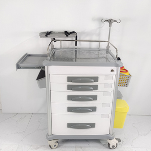 Chariot médical d'urgence en <span class=keywords><strong>plastique</strong></span> robuste de marque GUANGHUA à prix abordable pour usage hospitalier, modèle GH-680A coloré - Product Image 2