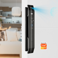 Kunci Pintu Digital Biometrik Keamanan Rumah Otomatis Penuh Tuya WiFi dengan Pengenal Wajah, Sidik Jari, dan Kata Sandi