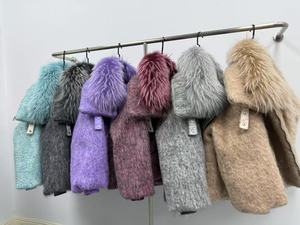 OFTBUY 2025 Nuovo <span class=keywords><strong>Piumino</strong></span> Invernale da Donna in Lana d'Oca <span class=keywords><strong>con</strong></span> Collo in Vera <span class=keywords><strong>Pelliccia</strong></span> di Procione Naturale Parka Ampio <span class=keywords><strong>Cappotto</strong></span> Caldo da Donna in <span class=keywords><strong>Pelliccia</strong></span> di Cashmere - Product Image 6