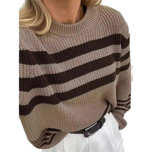 Suéter de Punto Bordado Nuevo de Otoño Invierno para Mujer, Elegante, Juvenil, Holgado, Informal y Personalizable - Product Image 6