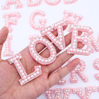 Auto-adhésif perle strass lettre patchs A-Z fer sur Bling Alphabet Applique pour bricolage personnalisé vêtements sacs Jean veste artisanat